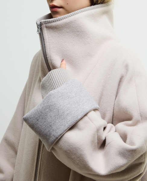 【nota della mano sinistra（ノータ デラ マノ シニストラ）】ドルマンファスナーハイネックコート 詳細画像 ベージュ 23