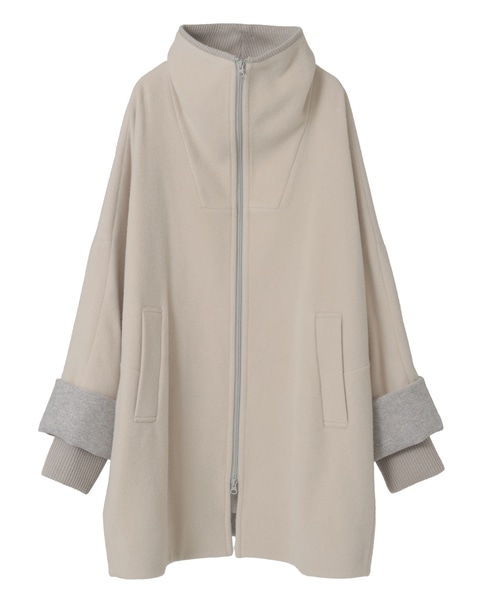 【nota della mano sinistra（ノータ デラ マノ シニストラ）】ドルマンファスナーハイネックコート 詳細画像 ベージュ 24