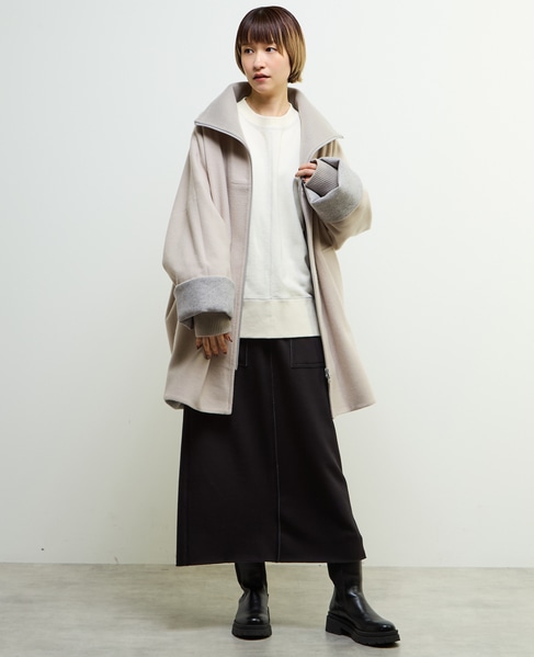 【nota della mano sinistra（ノータ デラ マノ シニストラ）】ドルマンファスナーハイネックコート 詳細画像 ベージュ 6