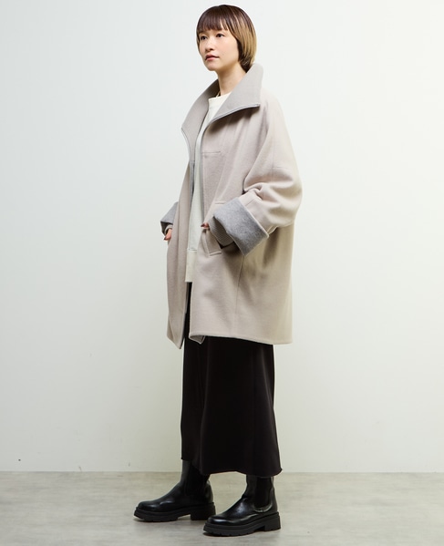 【nota della mano sinistra（ノータ デラ マノ シニストラ）】ドルマンファスナーハイネックコート 詳細画像 ベージュ 7