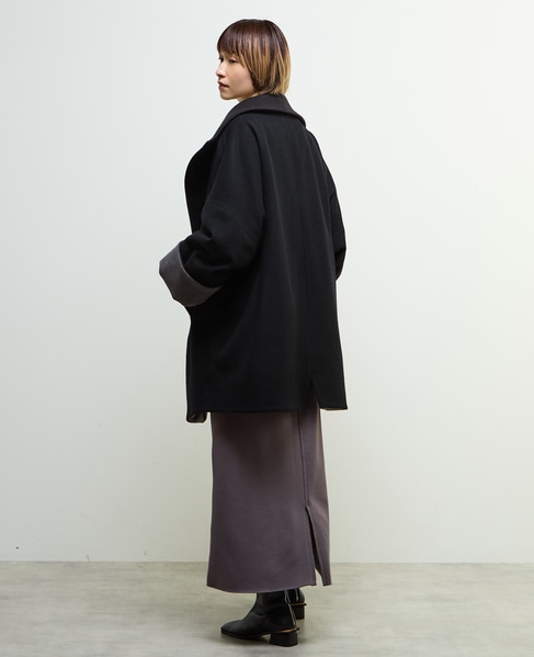 【nota della mano sinistra（ノータ デラ マノ シニストラ）】ドルマンファスナーハイネックコート 詳細画像 ブラック 11