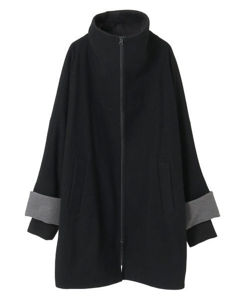 【nota della mano sinistra（ノータ デラ マノ シニストラ）】ドルマンファスナーハイネックコート 詳細画像 ブラック 15