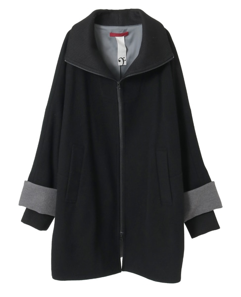 【nota della mano sinistra（ノータ デラ マノ シニストラ）】ドルマンファスナーハイネックコート 詳細画像 ブラック 23