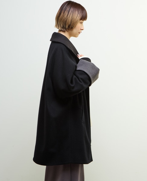 【nota della mano sinistra（ノータ デラ マノ シニストラ）】ドルマンファスナーハイネックコート 詳細画像 ブラック 4