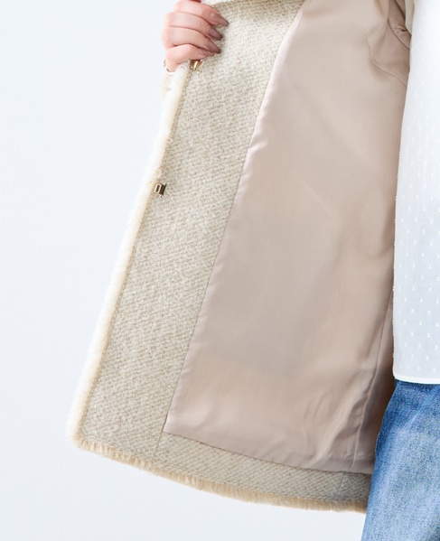 【A_/エース】BALIノーカラーコート 詳細画像 オフホワイト 13