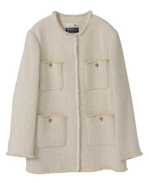 【A_/エース】BALIノーカラーコート 詳細画像 オフホワイト 15