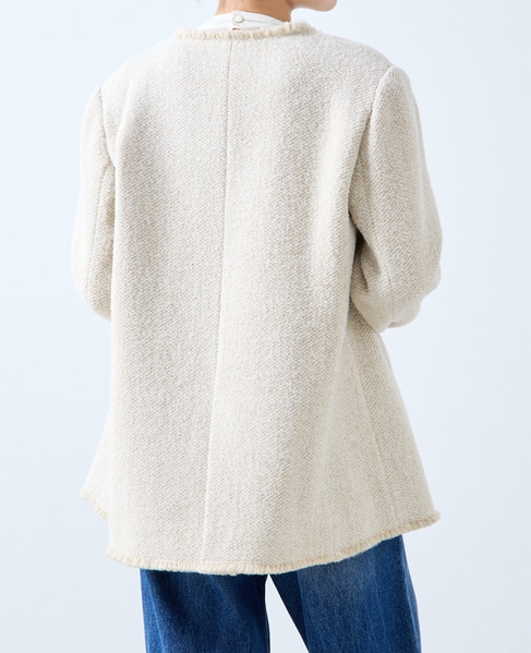 【A_/エース】BALIノーカラーコート 詳細画像 オフホワイト 5