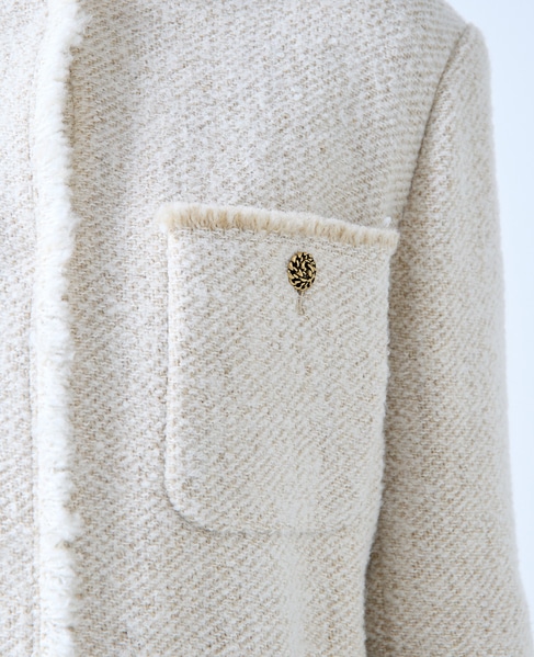 【A_/エース】BALIノーカラーコート 詳細画像 オフホワイト 9