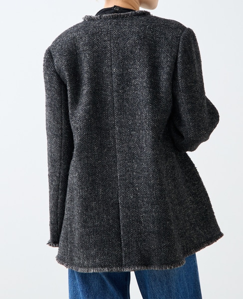 【A_/エース】BALIノーカラーコート 詳細画像 チャコールグレー 5