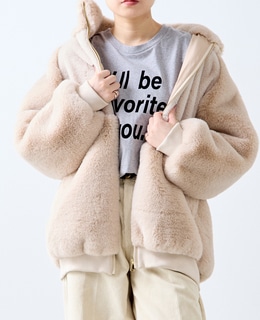 【A_/エース】ジップアップファーブルゾン