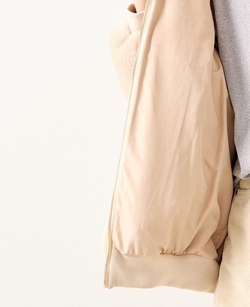 【A_/エース】ジップアップファーブルゾン 詳細画像 ライトベージュ 10