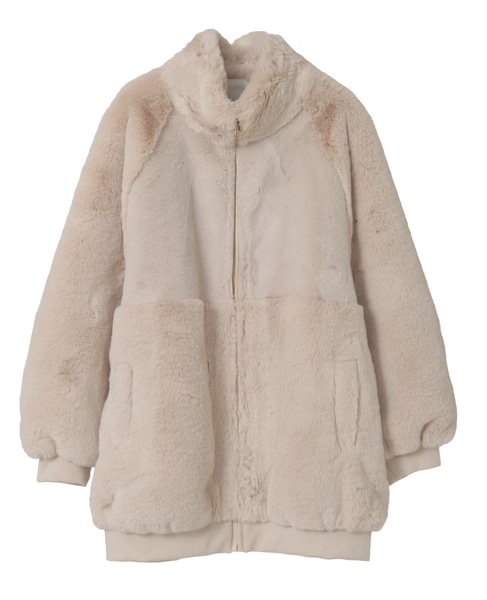 【A_/エース】ジップアップファーブルゾン 詳細画像 ライトベージュ 12