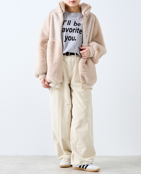 【A_/エース】ジップアップファーブルゾン 詳細画像 ライトベージュ 4