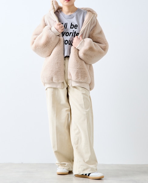 【A_/エース】ジップアップファーブルゾン 詳細画像 ライトベージュ 6