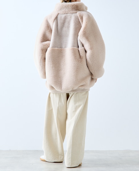 【A_/エース】ジップアップファーブルゾン 詳細画像 ライトベージュ 9