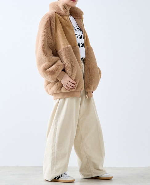 【A_/エース】ジップアップファーブルゾン 詳細画像 キャメル 12