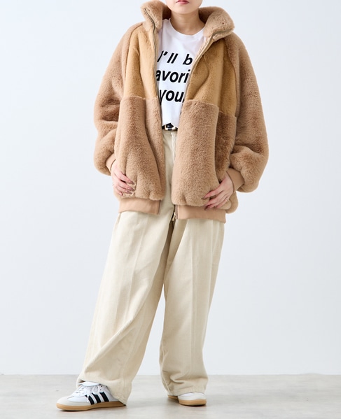 【A_/エース】ジップアップファーブルゾン 詳細画像 キャメル 13