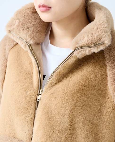 【A_/エース】ジップアップファーブルゾン 詳細画像 キャメル 15