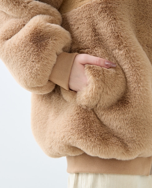 【A_/エース】ジップアップファーブルゾン 詳細画像 キャメル 16