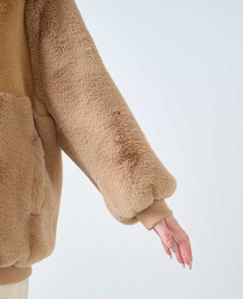 【A_/エース】ジップアップファーブルゾン 詳細画像 キャメル 17