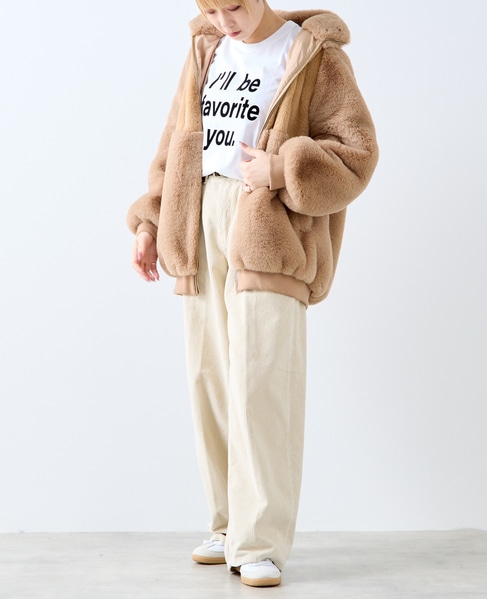 【A_/エース】ジップアップファーブルゾン 詳細画像 キャメル 7