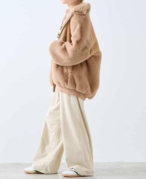 【A_/エース】ジップアップファーブルゾン 詳細画像 キャメル 8