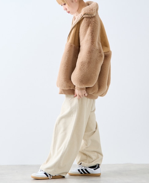 【A_/エース】ジップアップファーブルゾン 詳細画像 キャメル 9