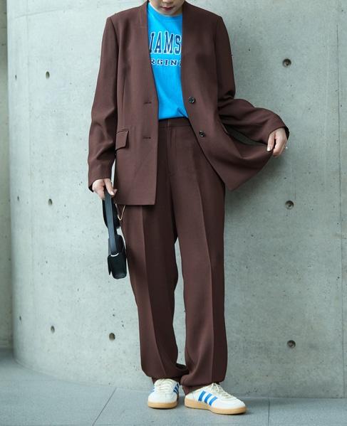 《2WAYストレッチ・紫外線防止・接触冷感》ノーカラージャケット 詳細画像 ブラウン 1