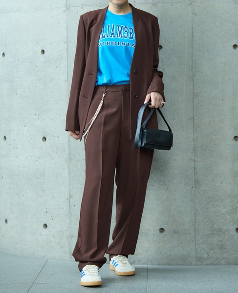 《2WAYストレッチ・紫外線防止・接触冷感》ノーカラージャケット 詳細画像 ブラウン 5