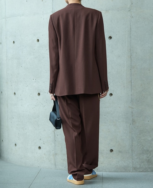 《2WAYストレッチ・紫外線防止・接触冷感》ノーカラージャケット 詳細画像 ブラウン 9