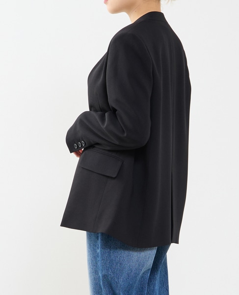《2WAYストレッチ・紫外線防止・接触冷感》ノーカラージャケット 詳細画像 ブラック 2