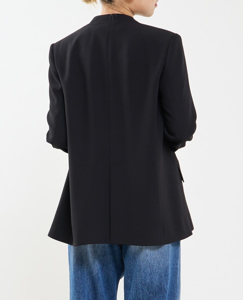 《2WAYストレッチ・紫外線防止・接触冷感》ノーカラージャケット 詳細画像 ブラック 3