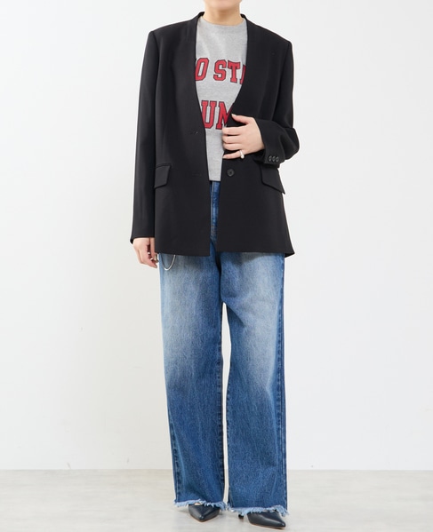 《2WAYストレッチ・紫外線防止・接触冷感》ノーカラージャケット 詳細画像 ブラック 7