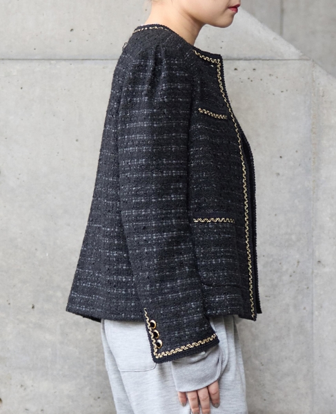 【A＿/エース】ツイードジャケット 詳細画像 ブラック 8