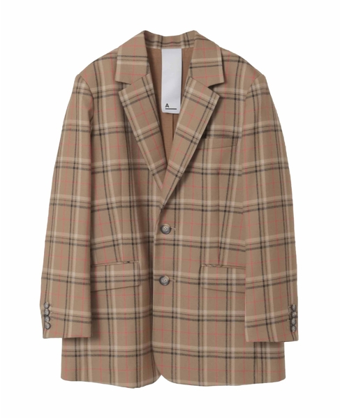 【A_/エース】ウールチェックジャケット 詳細画像 ブラウン 10