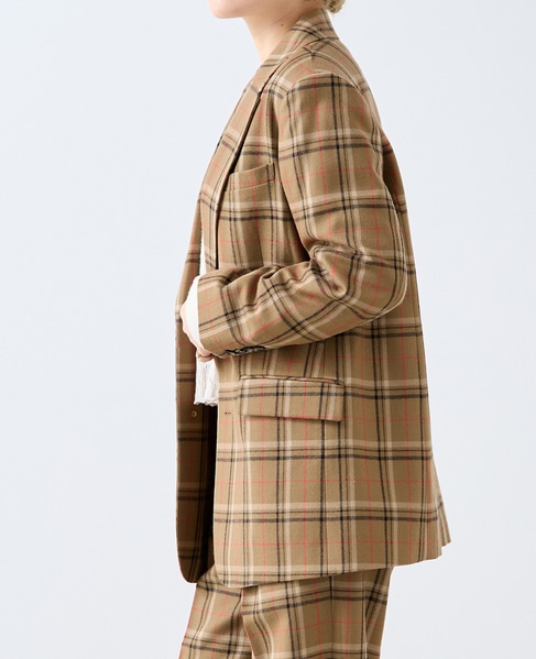 【A_/エース】ウールチェックジャケット 詳細画像 ブラウン 2