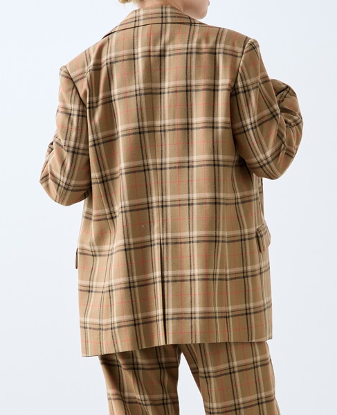 【A_/エース】ウールチェックジャケット 詳細画像 ブラウン 3