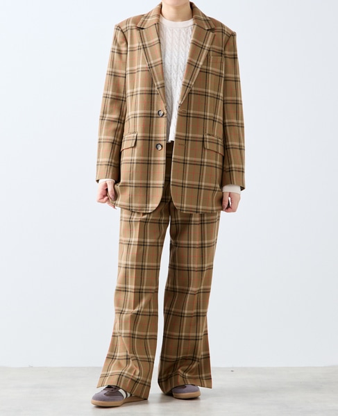 【A_/エース】ウールチェックジャケット 詳細画像 ブラウン 4