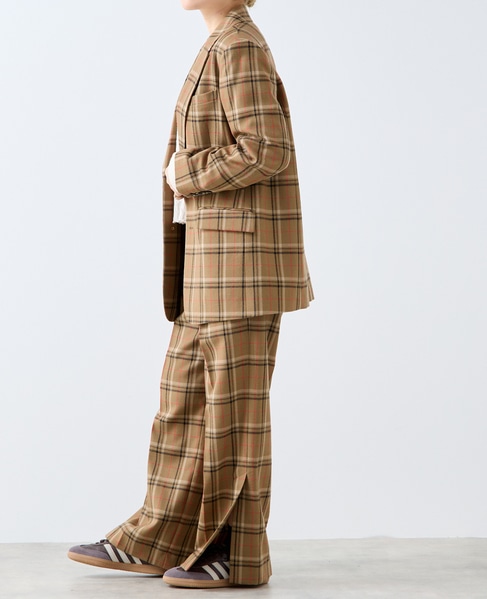 【A_/エース】ウールチェックジャケット 詳細画像 ブラウン 6