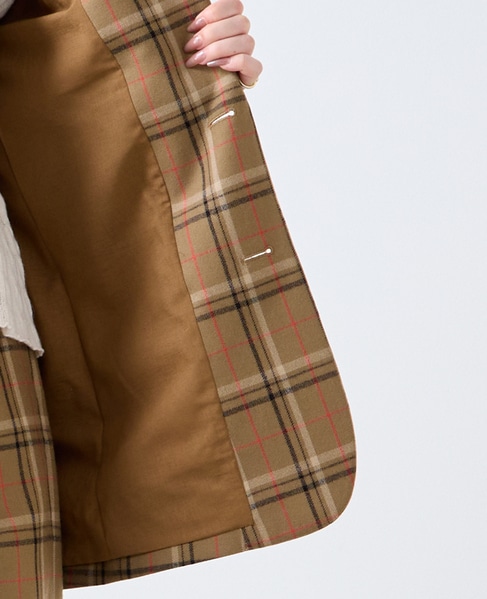 【A_/エース】ウールチェックジャケット 詳細画像 ブラウン 9