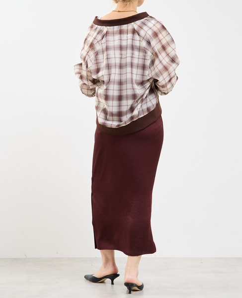 チェック柄シアーブルゾン 詳細画像 ホワイト系その他 12