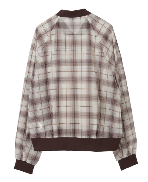 チェック柄シアーブルゾン 詳細画像 ホワイト系その他 14