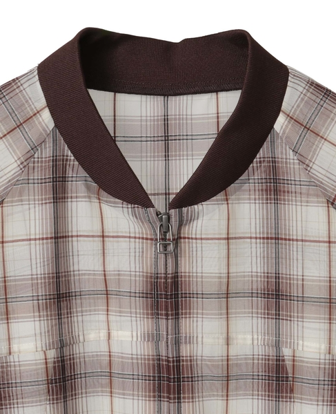 チェック柄シアーブルゾン 詳細画像 ホワイト系その他 15