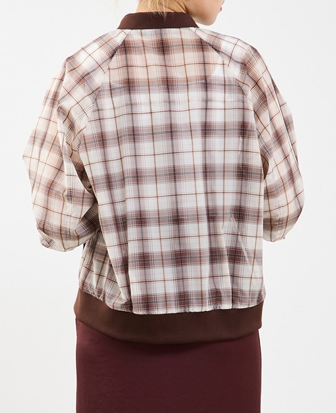 チェック柄シアーブルゾン 詳細画像 ホワイト系その他 4