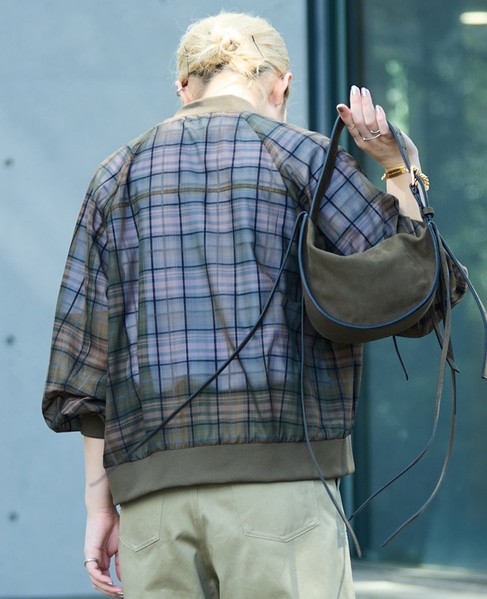 チェック柄シアーブルゾン 詳細画像 グリーン系その他 5