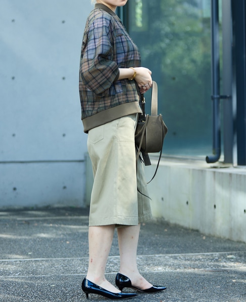 チェック柄シアーブルゾン 詳細画像 グリーン系その他 8