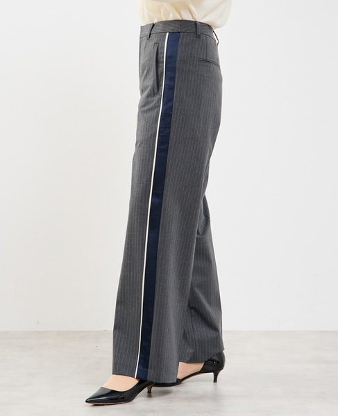 ピンストライプ2WAYストレッチラインパンツ 詳細画像 グレー 4