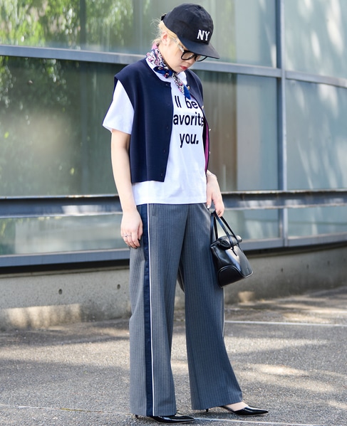 ピンストライプ2WAYストレッチラインパンツ 詳細画像 グレー 8