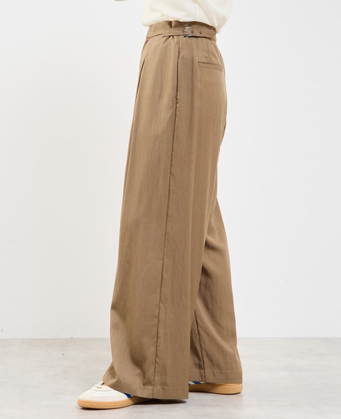 接触冷感タックリラックスパンツ 詳細画像 ブラウン 4