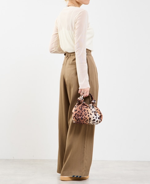 接触冷感タックリラックスパンツ 詳細画像 ブラウン 6